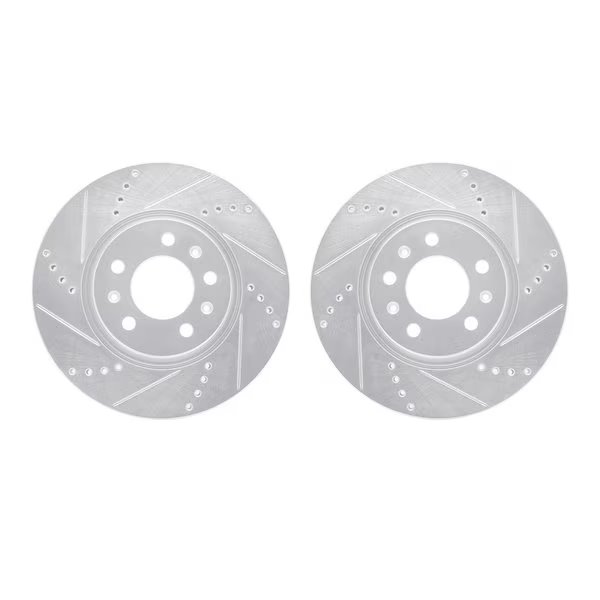 Rotors-Drilled and Slotted-SilverZinc Coated, 7002-53002, Dynamic Friction Co, Mfr#: 7002-53002